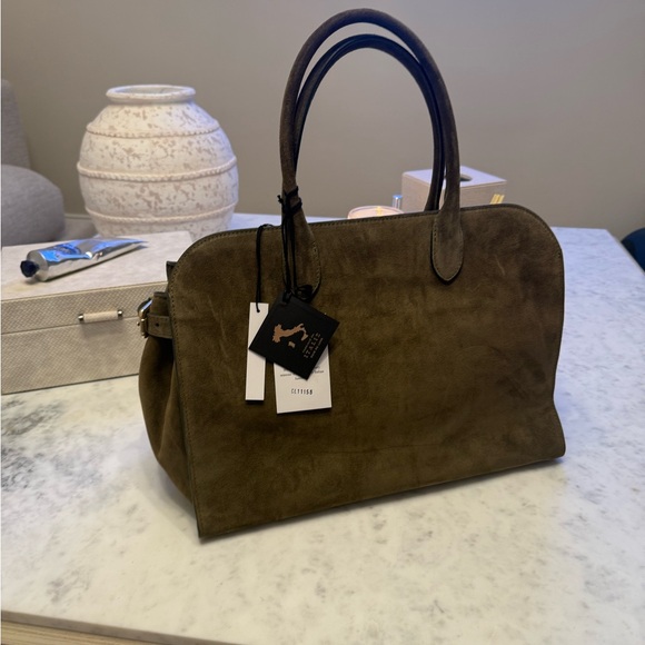 VIRAL CLAUDIA FIRENZE OLIVE GREEN SUEDE LEATHER TOTE SATCHEL BAG NWT - Picture 13 of 15